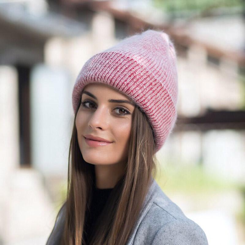 

2020 Beanie Hat for Women Winter Wool Skullies Warm Casual Falls Knit Cap Gorros Female Cap