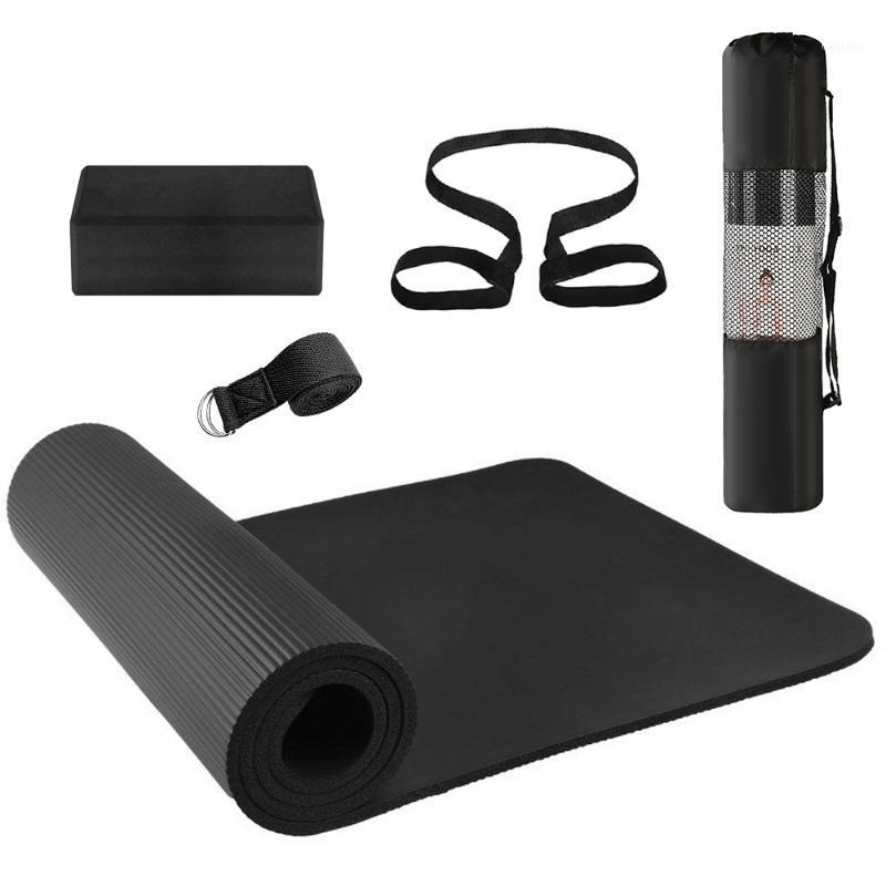 

Yoga Exercise Set Gym Yoga Mat Blocks Stretching Strap Block Home Fitness Equipment With Mat Storage Pouch And Strap1, Red