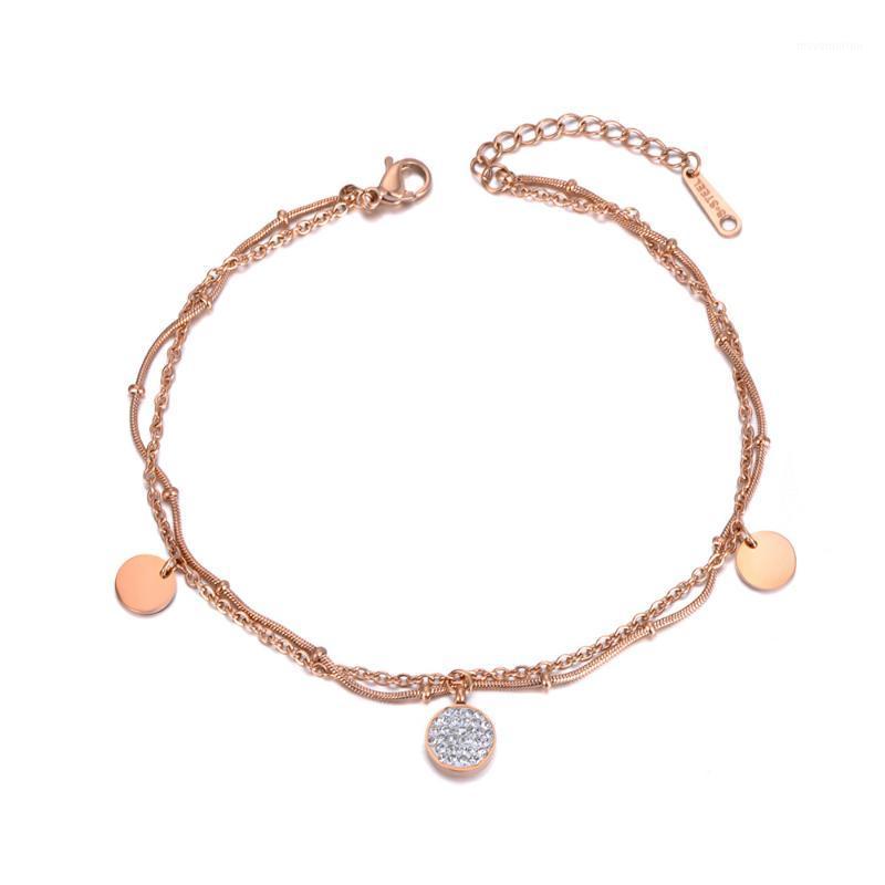 

Bohemia Double Layers Clay Crystal Tag Charm Bracelets For Women Stainless Steel Link Chain Bracelet Jewelry B190571
