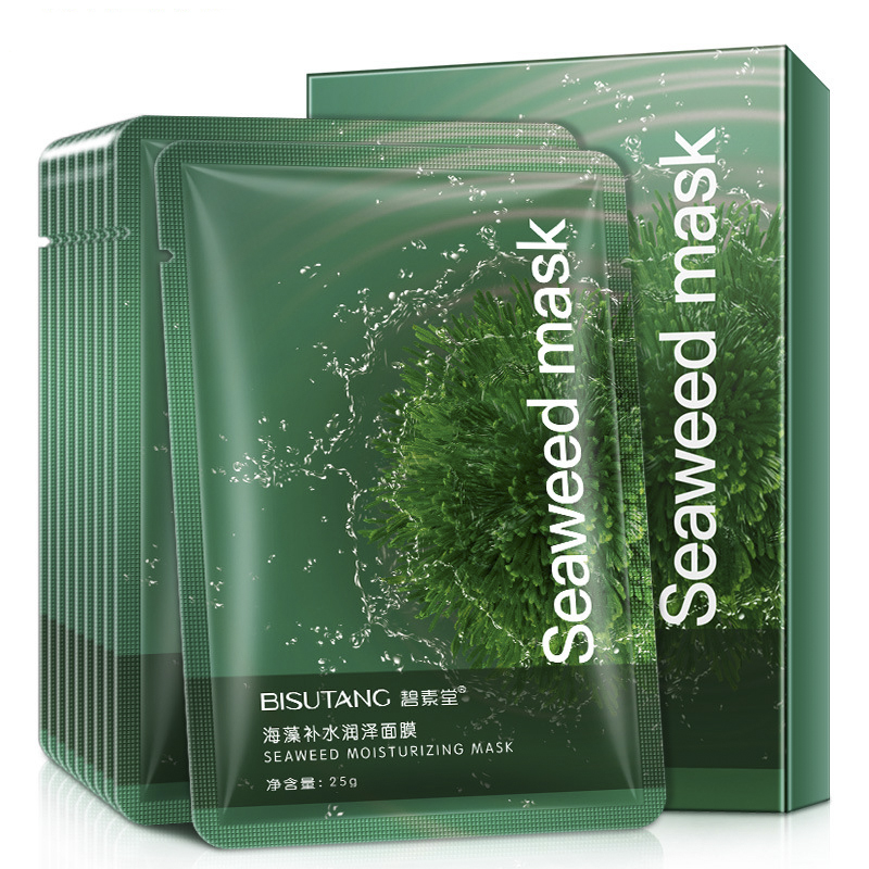

10 Pieces Seaweed Moisturizing Silk Facial Masks Shrink Pores Refresh Film Anti-Aging Oil-control Depth Replenishment Mask
