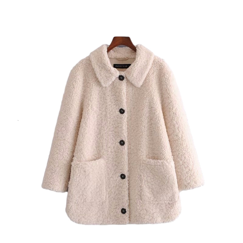 

2021 New Streetwear Gro Cashmere Casacos Moda Senhoras Boto Bolso Solto Outercoat Causal Feminino Turn Down Collar Casaco Lxbg, Black