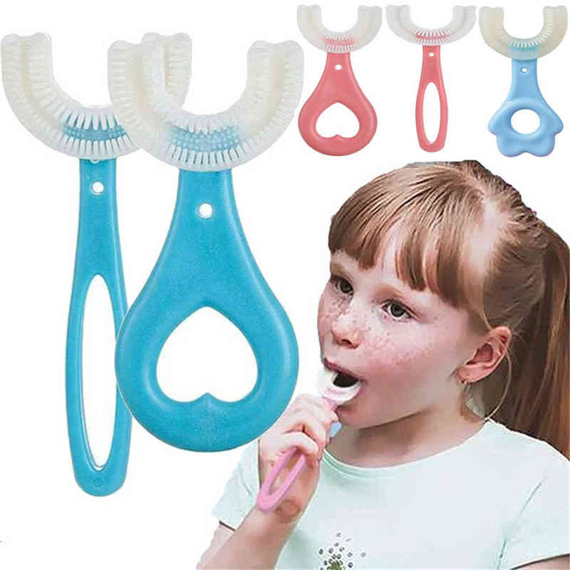 

Nxy Toothbrushs U-shaped Children's Toothbrush, 360 Degree Bite, Silica Gel Oral Care, Cleaning 0215