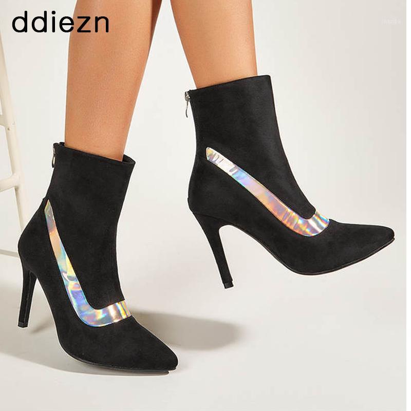 

Women Boots Fashion Thin High Heels Ladies Ankle Boots Pointed Toe Female Sexy Winter Short Booties British Style Woman Shoes1, Black