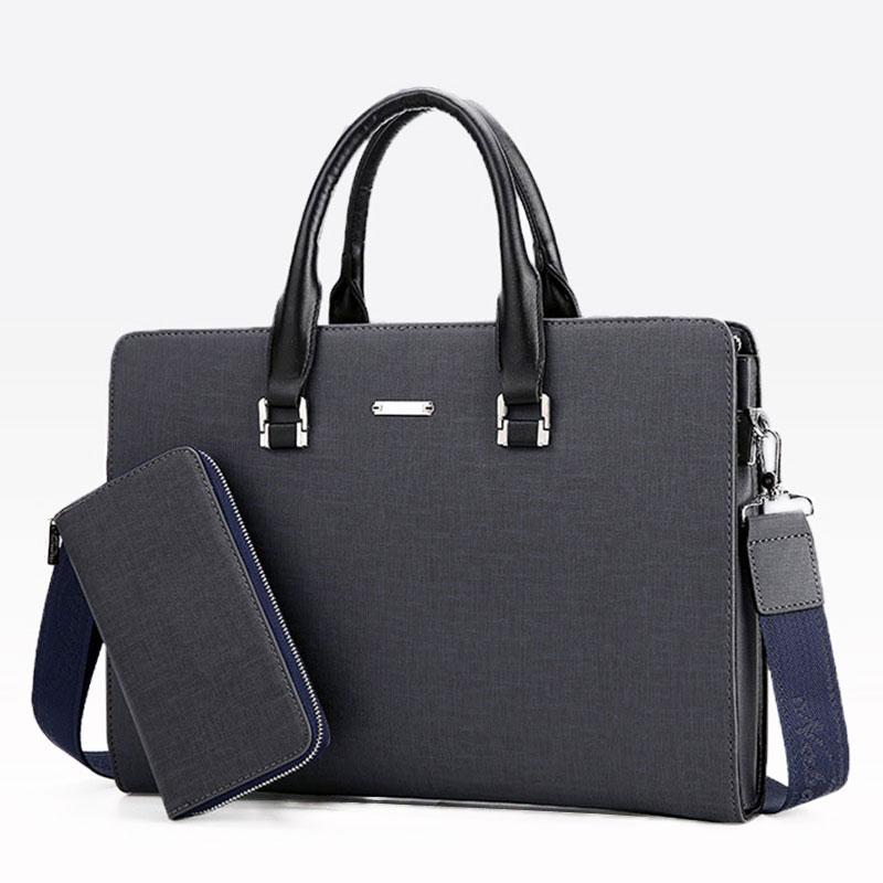 

Business Men Briefcase Casual 14 inch Travel Laptop Bags for Man Shoulder Messenger Bag Male Office Handbag Waterproof Hand Bags, Black