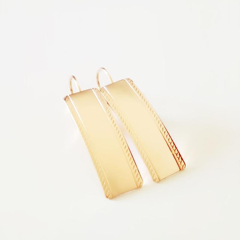 

Long Women Drop Earrings 585 Gold Color Jewelry Luxury Brass Women Earrings Squar Shape1