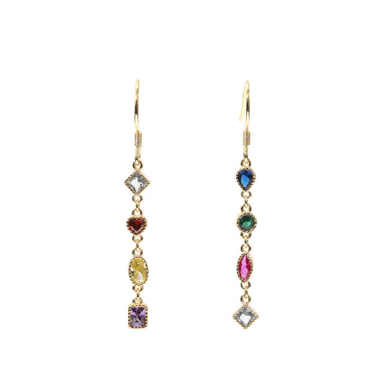 

925 Sterling Silver Earring Fashion Butterfly star moon short tassel drop earring Colored Zircon temperament Women girl Ear Jewe