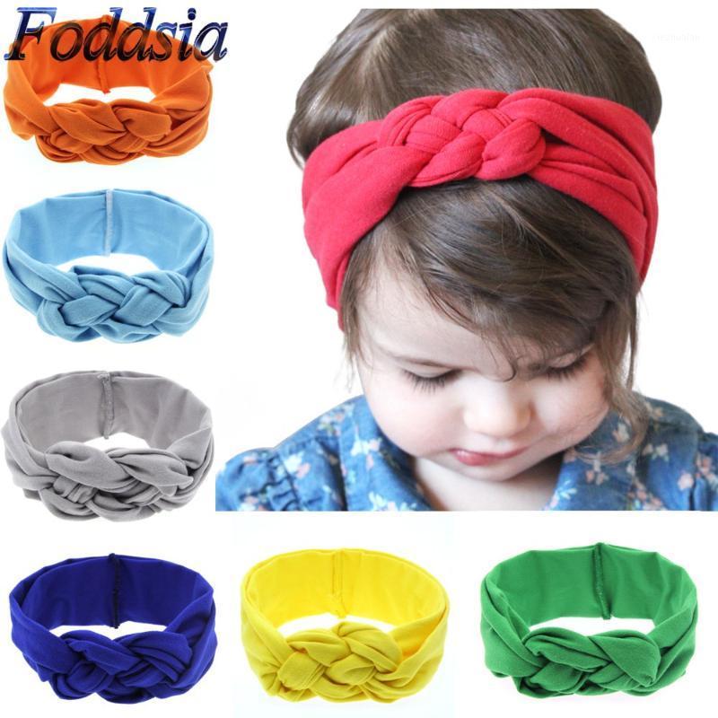 

Foddsia 12pcs/lot New Arrival Soft Headband Girls Kids Hairband Turban Knitted Knot Headband Cross Headwear Hair Band B031, Multi