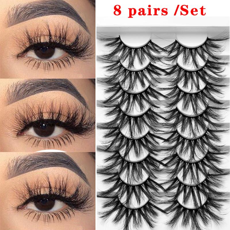 

AY 8 Pairs7/ Mink 25mm mink lashes lashes Woman Makeup Tools Eyelash Vendor In Bulk 25mm Wholesale