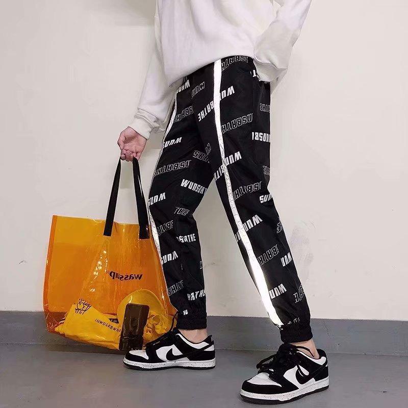 

2021 Reflective letter Streetwear Pants Men Jogger Ankle-Length Harem Pants Joggers Trousers Men Casual Trousers, Image