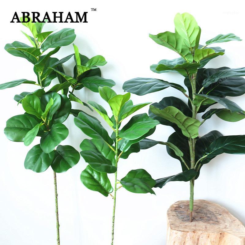 

64cm Large Artificial Ficus Tree Branch Faux Palm Leafs Green Plant Tropical Shrub Autumn Decoration Fake Rubber Tree for Home1