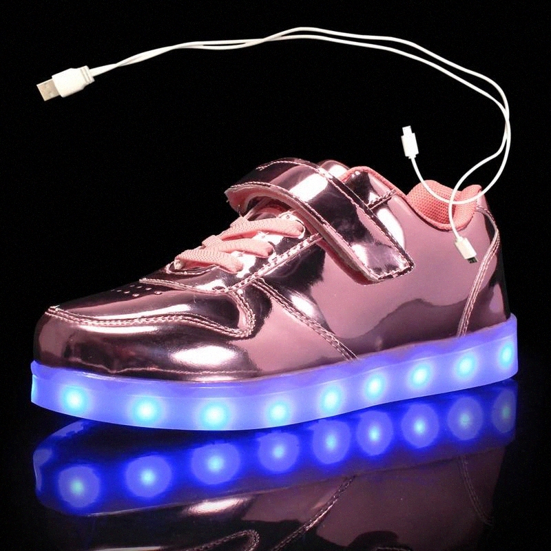 

Size 25-37 USB chargering Led Shoes for kids & adults Light Up Sneakers for boys girls men women Glowing Party Shoes #R751