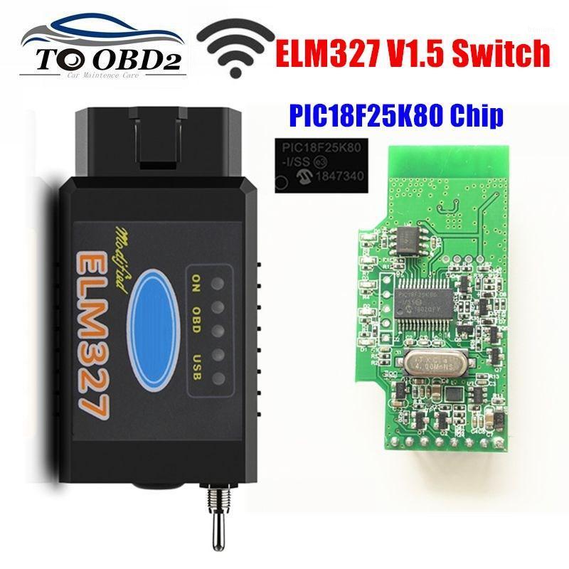 

HS-CAN/MS-CAN ELM327 V1.5 Switch PIC18F25K80 Chip support Bluetooth/WIFI ELM 327 For FORScan OBD2 Car Diagnostic Scanner1