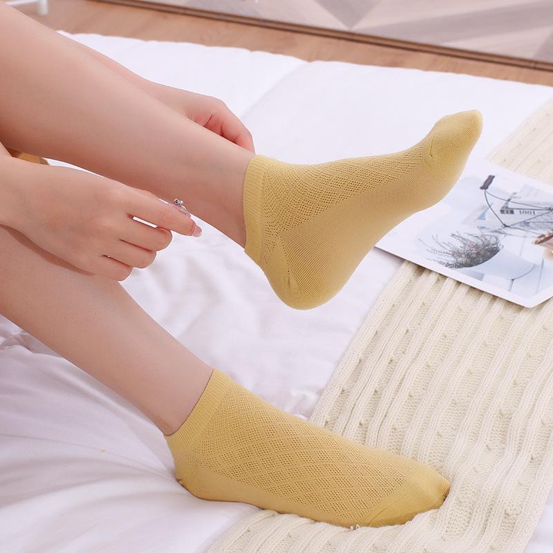 

5Pairs/lot Women's Boat Socks Mesh High Quality New Cotton Summer Comfortable Breathable lovely Ladies Socks, Black