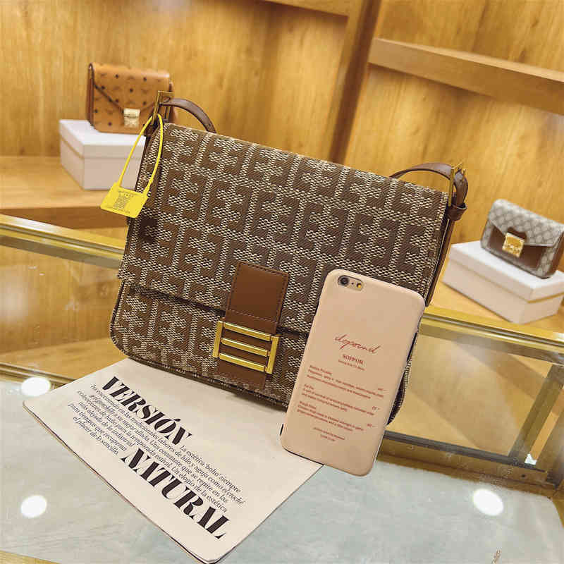 

Bag women's new winter style simple diagonal cross bag online live sling shoulder purses sale, Dark brown