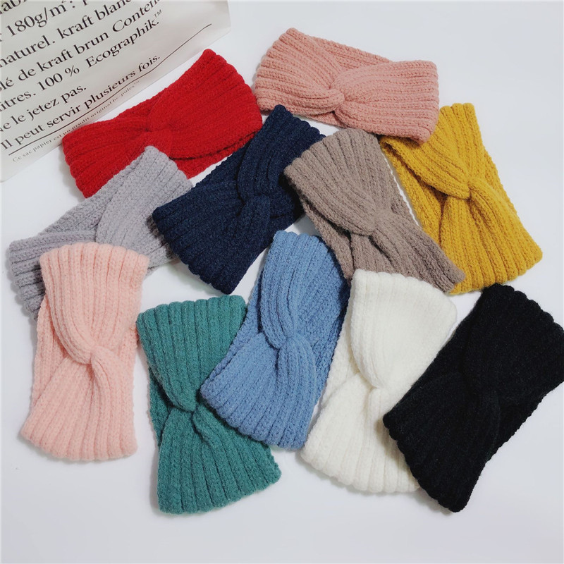 

Winter Ear Warmer Headbands Women Fashion Elastic Wool Knitted Headband Head Wrap Hairband Girls Elegant Hair Band Accessories, Slivery;white