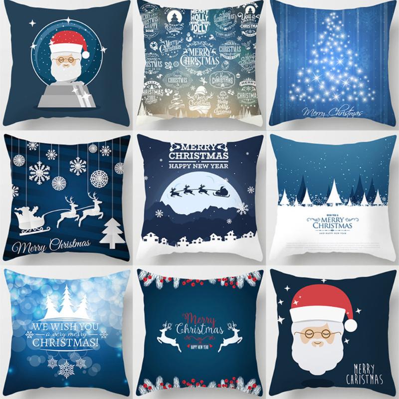 

1 Pcs Pillow Case Cushion Cover Bed Pillowcase Square For Car Sofa Home Decor 45x45cm Christmas Square Throw Pillow Covers F9