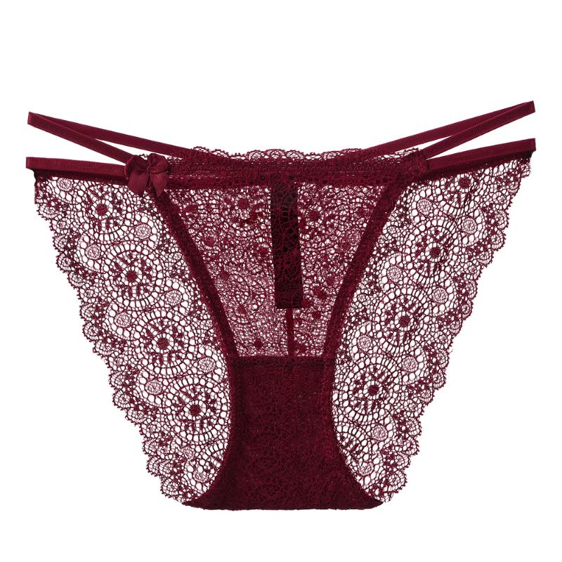 

Underwear Strap Lace T-string Low Waist Transparent Panties Thongs, Light gray