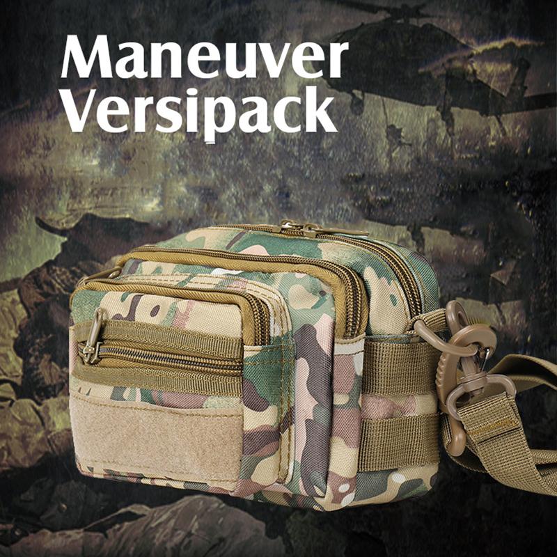 

Tactical Sling Shoulder Molle Bag Waterproof Crossbody Bags Men's Outdoor Travel Camflouge Messenger Waist Pack XA280Y, Black