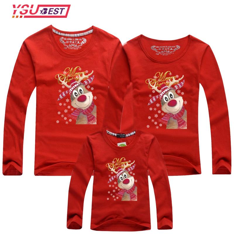 

Family Matching Outfits Year Christmas T Shirt Father Mother Daughter Son Look Kids Pullover Clothing Mommy And Me Clothes, Blue