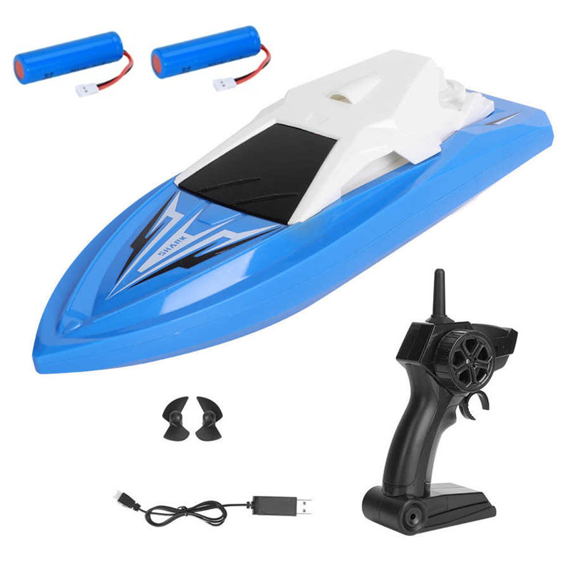 

2 motors High Speed Remote Control SpeedBoat 20Mins Play time RC Racing Boat Electric Full Function RC Boat Toy kid water play, Blue