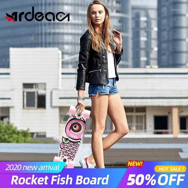 

ARDEA Short Mini Fish board 56cm/22in Russia Maple Fishboard Aluminium Truck Four Wheels Skateboard Street Rocket Skate Board1, Ms501-55cm-15
