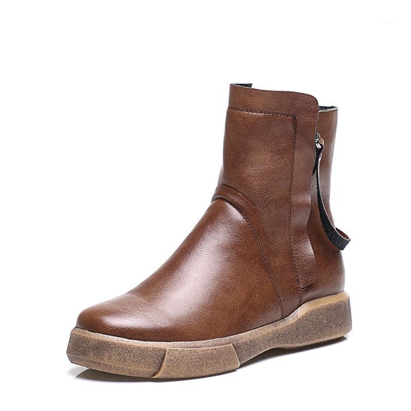 

Fashion autumn winter new women boots flat cotton boots retro plus velvet warm in the casual high quality women's shoes1, Black