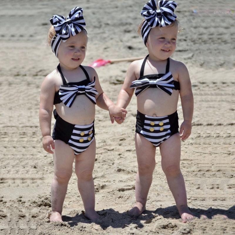 

3Pcs Infant Baby Girls Striped Tops Shorts Swimwear Swimsuit Bikini Outfits Set Infant swimwear Separate Girls swimsuit X1