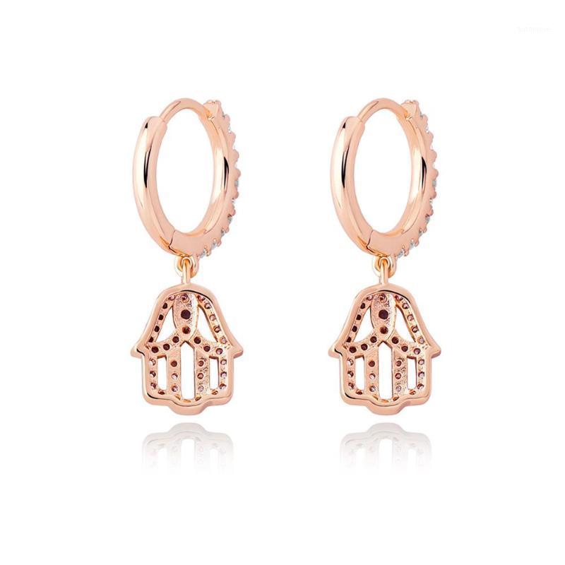 

Hot Sale Hoop Dangle Earrings Full Iced Out Cubic Zirconial Copper Material Ear Jewelry Accessories Fashion Body Gift for Women1