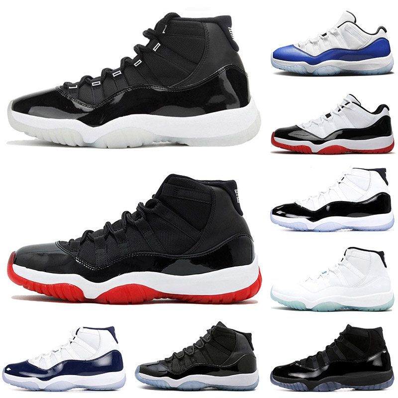 

Top Quality 11 11s Jumpman Concord Blue basketball shoes High Cap and Gown High Concord 45 mens women Sneakers Trainers Big Size 13, #13 high platinum tint 36-47