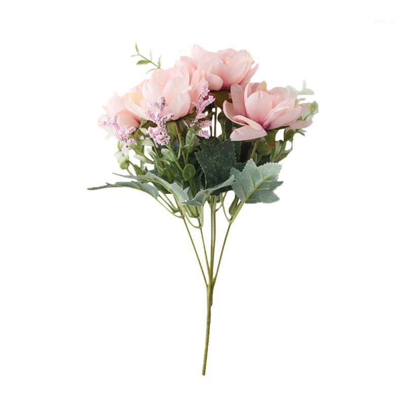 

30cm Rose Pink Silk Peony Artificial Flowers Bouquet Fake Flowers for Home Wedding Decoration indoor1