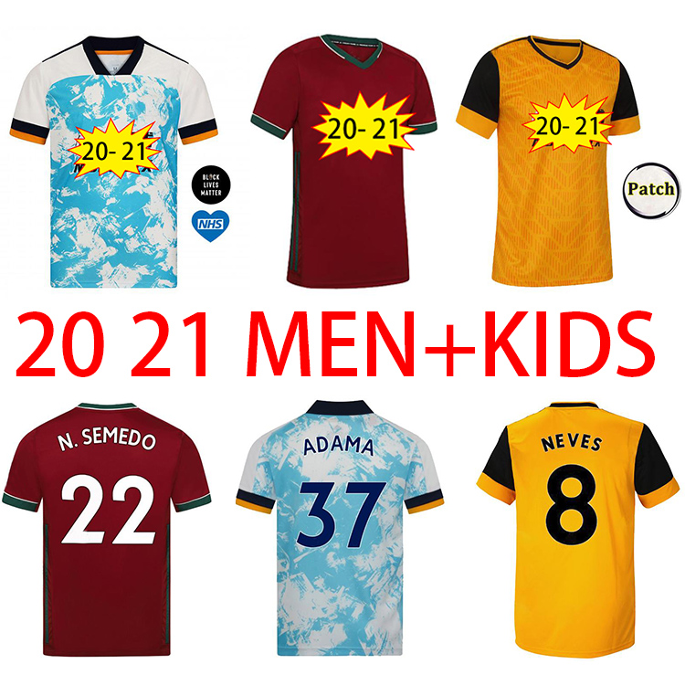

New kids + men's 2021 wolves away kit f À bio Silva 20 21 Wolverhampton vitinha Raul Neves soccer kit Ranger Adama, Beige