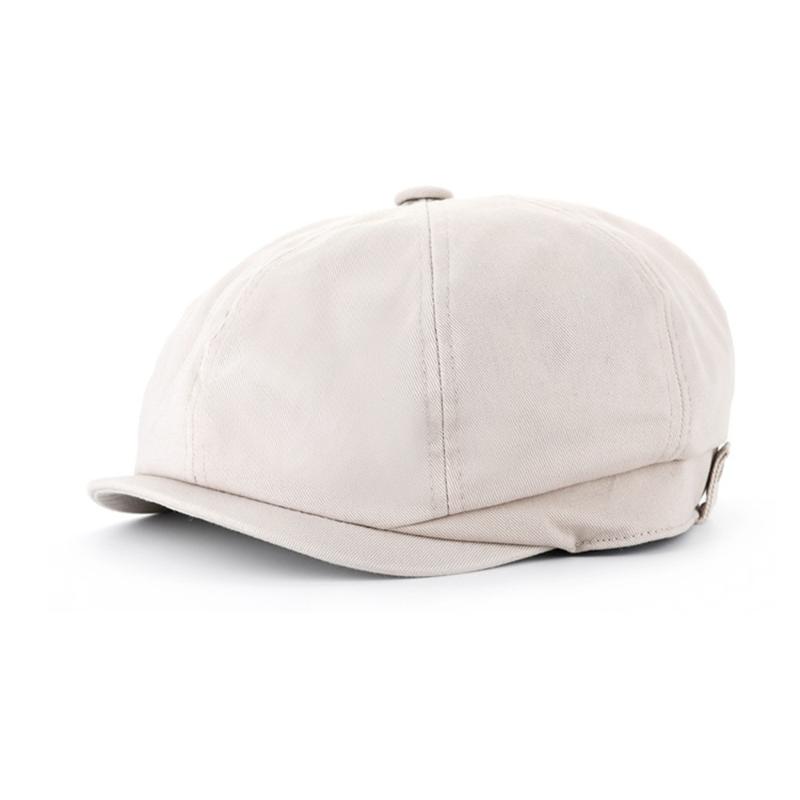 

Berets Beret Octagonal Cap Women Men Hats Artist Painter Summer Sboy Caps Black Grey Streetwear Cotton Solid Visor, White