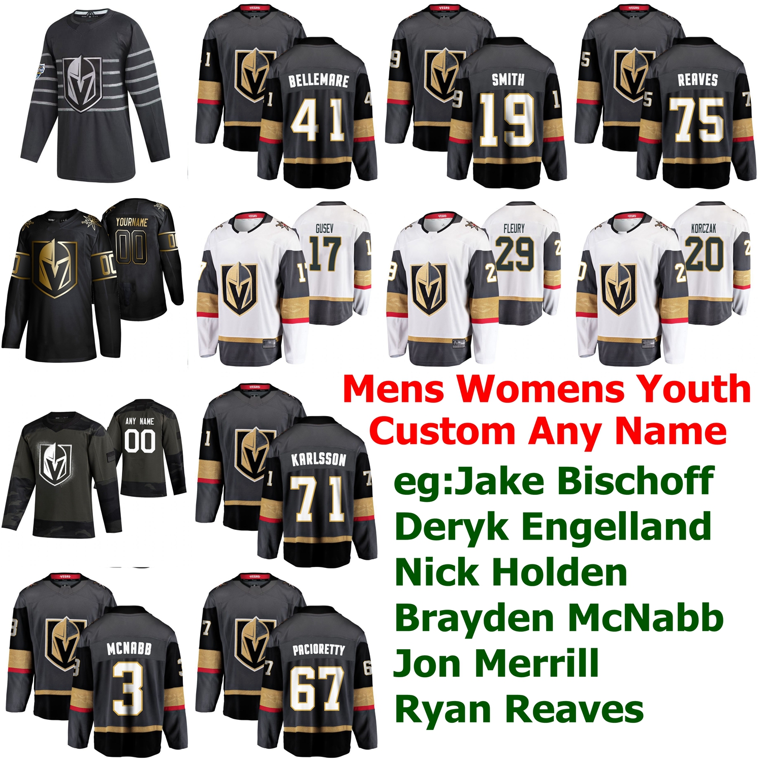 

Vegas Golden Knights Hockey Jersey 19 Brendan Brisson Jersey Marc-Andre Fleury 75 Ryan Reaves 67 Max Pacioretty Mark Stone Custom Stitched, Black;red