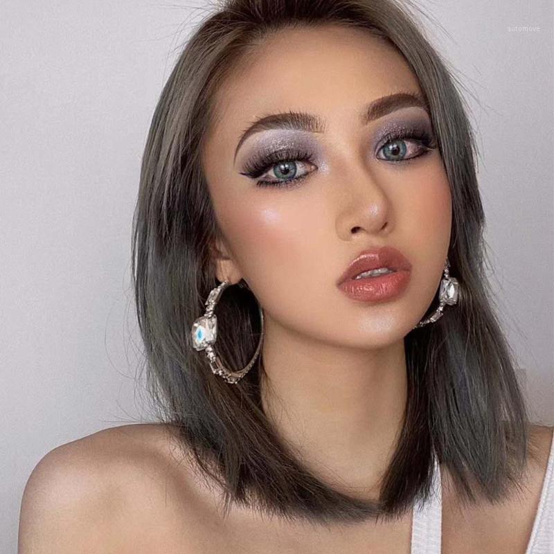 

Fashion 6CM Crystal Rhinestone Gems Hoop Earrings For Women Jewelry Trendy Maxi Lady Statement Earrings Accessories1