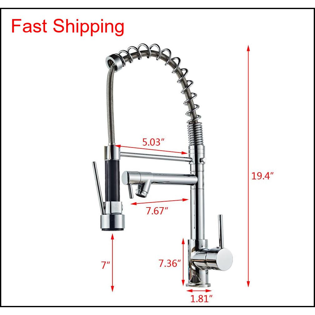 

All Copper Kitchen Faucet Stainless Steel 360 Rotatable Extension Type Double Outlet Spring Faucet Can qylHYZ bdesports