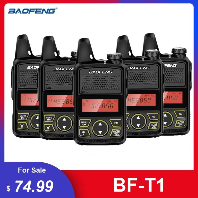 

5PCS BAOFENG BF-T1 UHF Kids Radio Station Mini Walkie Talkie CB Ham Radio Transceiver bf t1 Transmitter Small Size