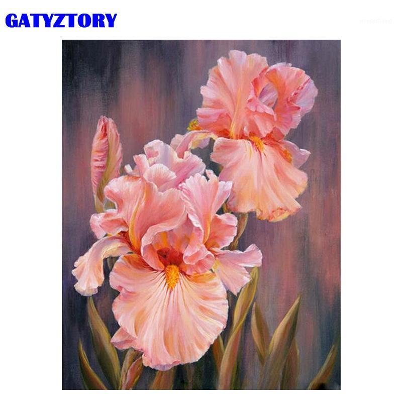 

GATYZTORY Frameless Red Flowers DIY Painting By Numbers Kits Acrylic Paint On Canvas Handpainted Oil Painting For Home Decors1