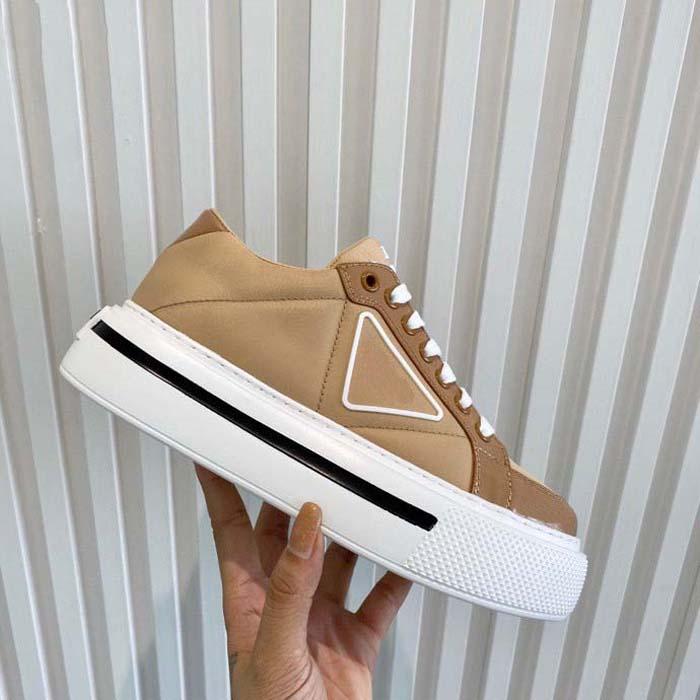 

Top Quality Luxury Women Sneakers Designer Shoes Wheels A Nylon Gabardine Sneaker Has Thick Rubber Sole Ariangular Logo Adorns The Sides Shoe with Box, #5