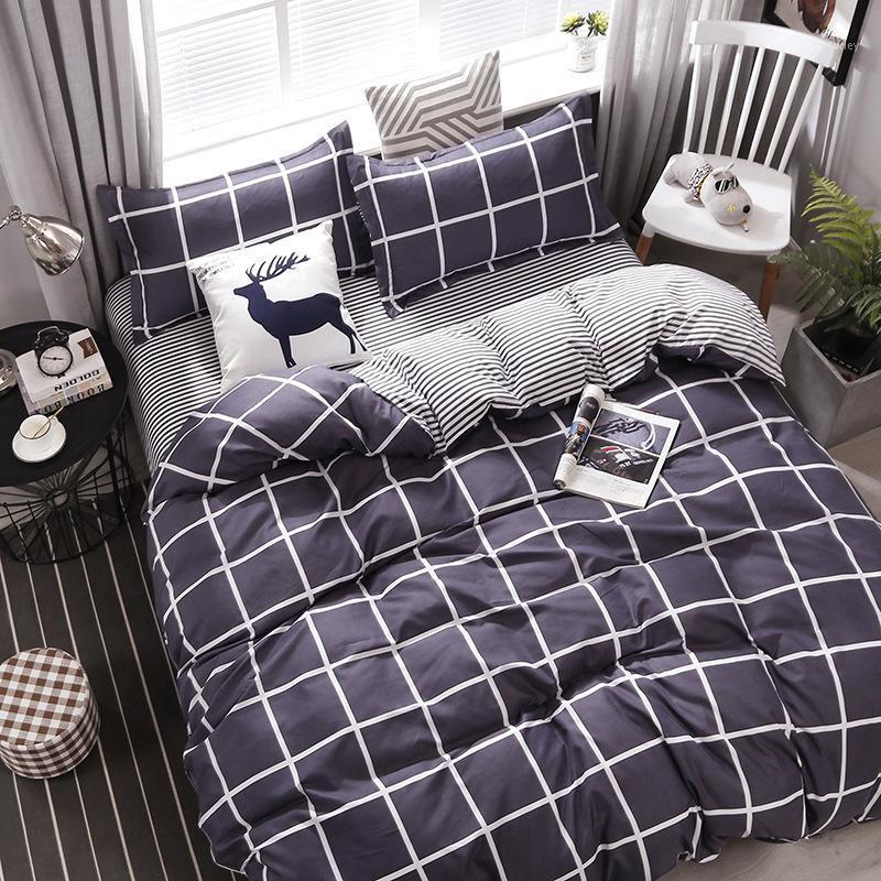 

Solstice Home Textile Black Lattice Duvet Cover Pillowcase Bed Sheet Simple Boy Girls Bedding Sets 3/4Pcs Single Double Bedlinen1, 23