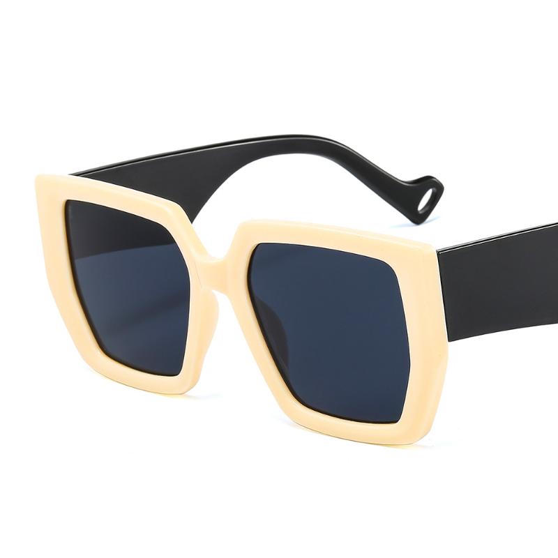 

Vintage Square Sunglasse Women Vintage Black Big Frame Sun Galsses Black Shades UV400 Fashion gafas de sol mujer