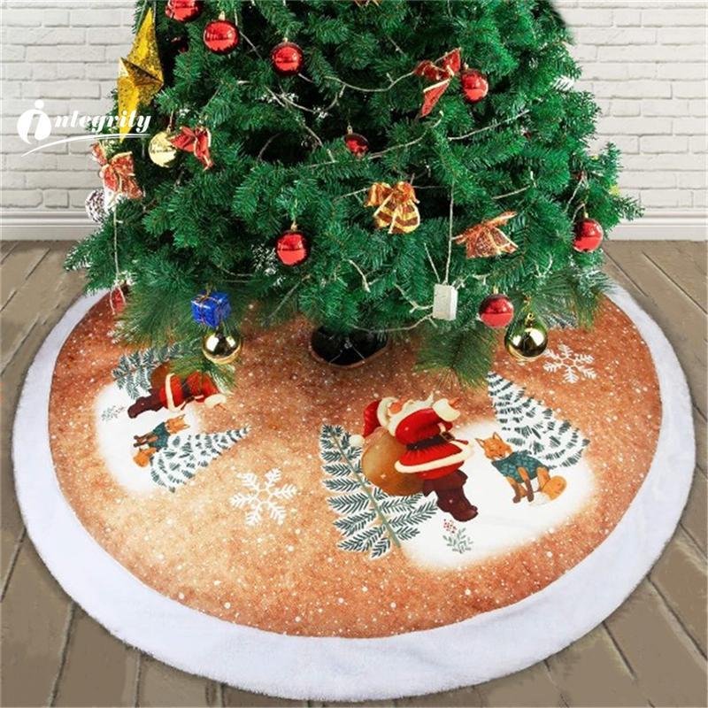 

INTEGRITY 98CM Merry Christmas Decoration for Home Natal Natal Tree Skirts New Year Decoration Christmas Tree Skirts Fur Carpet1