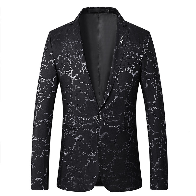 

2021 New Luxury Print Classic Men's Casual Blazer Autumn Spring Fashion Brand Long Suit Qg0j, 982 a