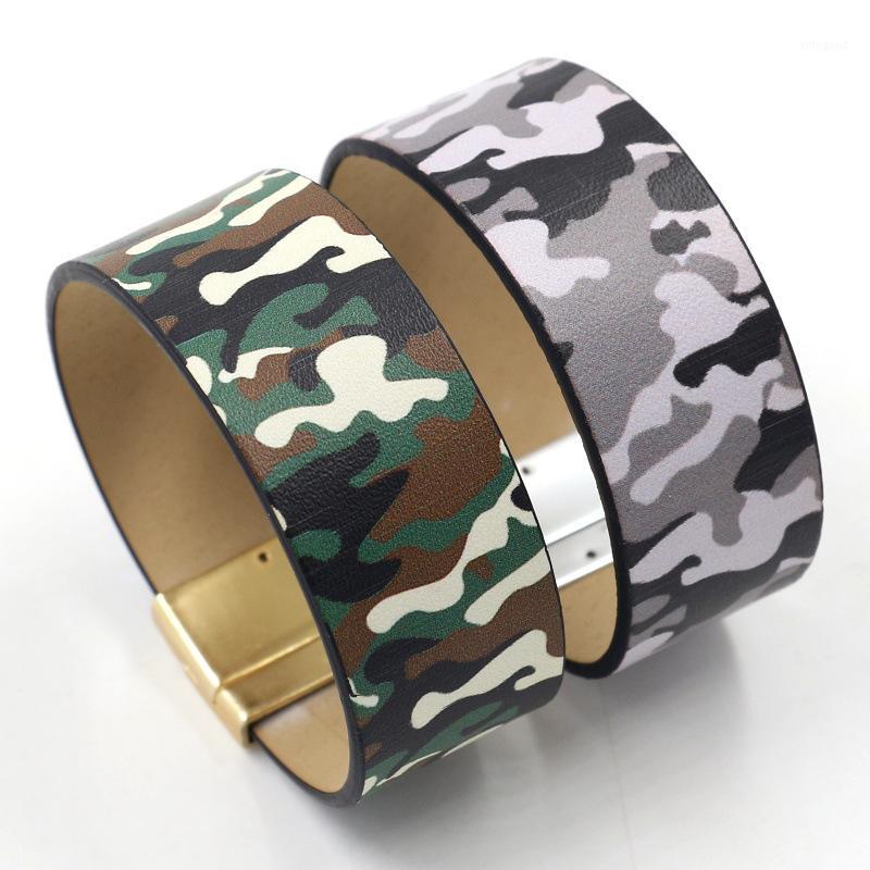 

Charm Bracelets B2303 ZWPON PU Leather Camouflage Pattern Magnetic For Women Leopard Print Wide Cuff Bangles Jewelry Wholesale1