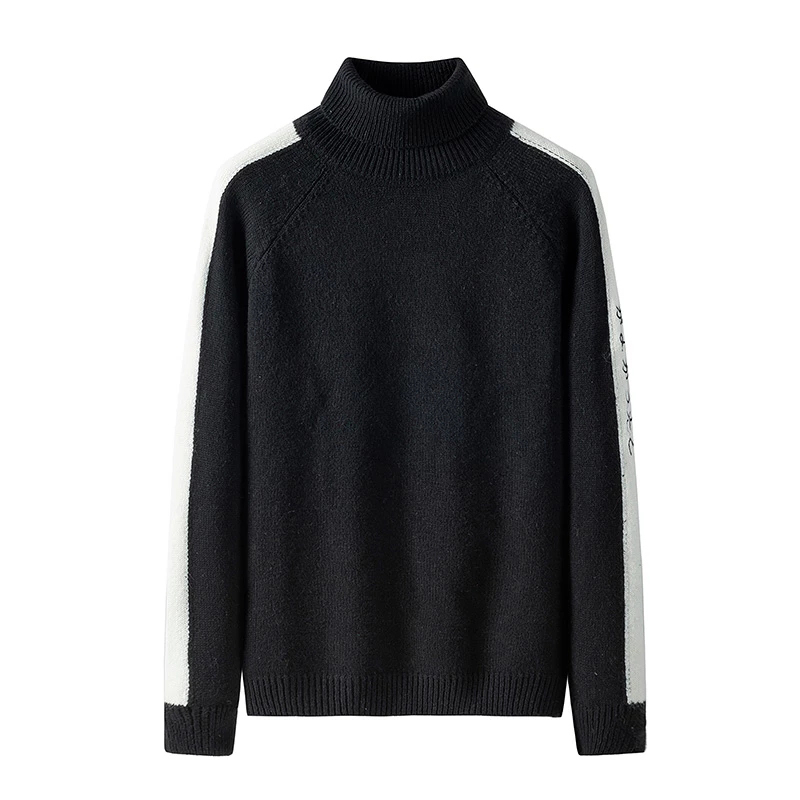 

Mens Clothing New Fashion Trend Men Sweater Japanese-style Harajuku Turtleneck Men's Autumn Winter Pullover Casual Sweaters 2021 4oe5, Black