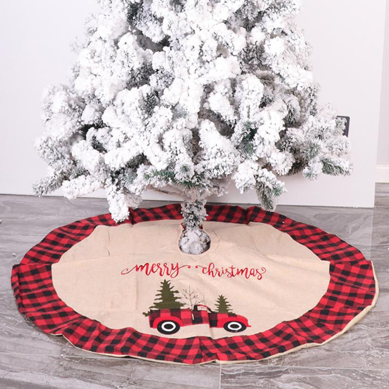 

1pc 106cm Round Christmas Tree Skirt New Year Christmas Tree Carpet Ornaments Home Decor Festival Party Decoration Supplies