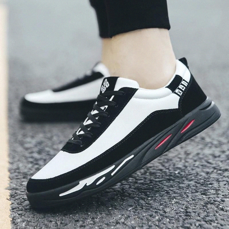 

Men Casual Shoes New Spring Comfortable Lace up Sneakers Shoes Men Flat Loafers Zapatos Hombre Black White Flat Male Footwear #J47h