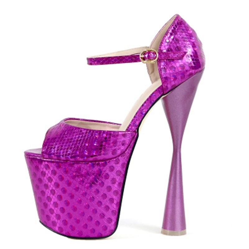 

2020 Spring That Hot Bling Women's Sandals High 19 in Wedding Concise Nightclub Steel Piping Dancing Shoes Ladies Size 34-43 Bc40, Rosy red