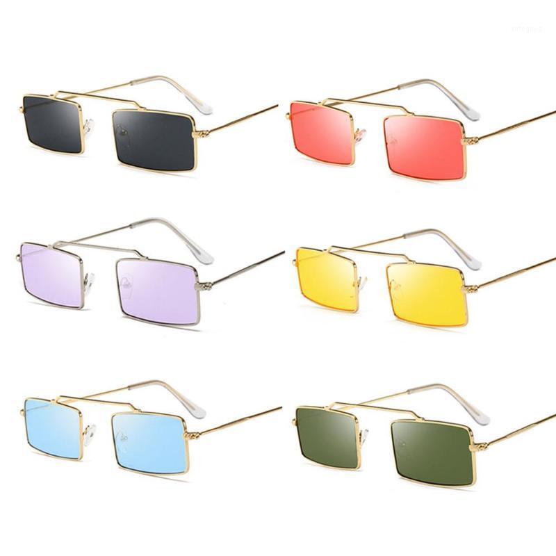 

Sunglasses Retro Shades Rectangle Unisex Small Colorful UV400 Metal Frame Clear Lens Sun Glasses Eyewear Men Women1