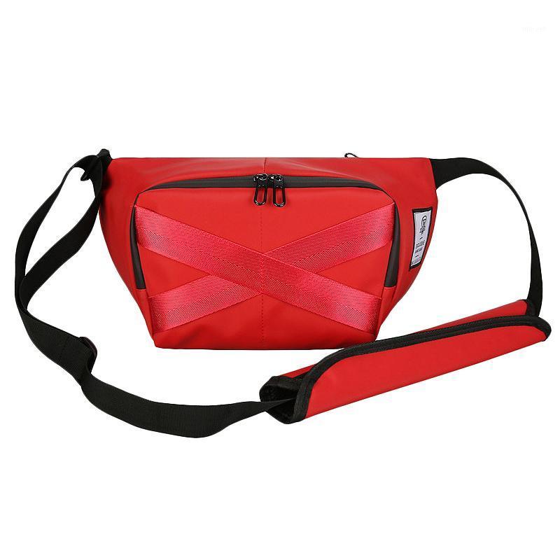 

Waist Bag Unisex Belt Bags Chest Pack Large Capacity Street Hip Hop Packs Crossbody Bag Female Solid Color Banana Pack1, Red