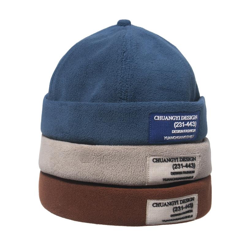

2021 spring and autumn new men's hat popular logo thick warm letter skin hat Japanese street beret youth dome hip hop